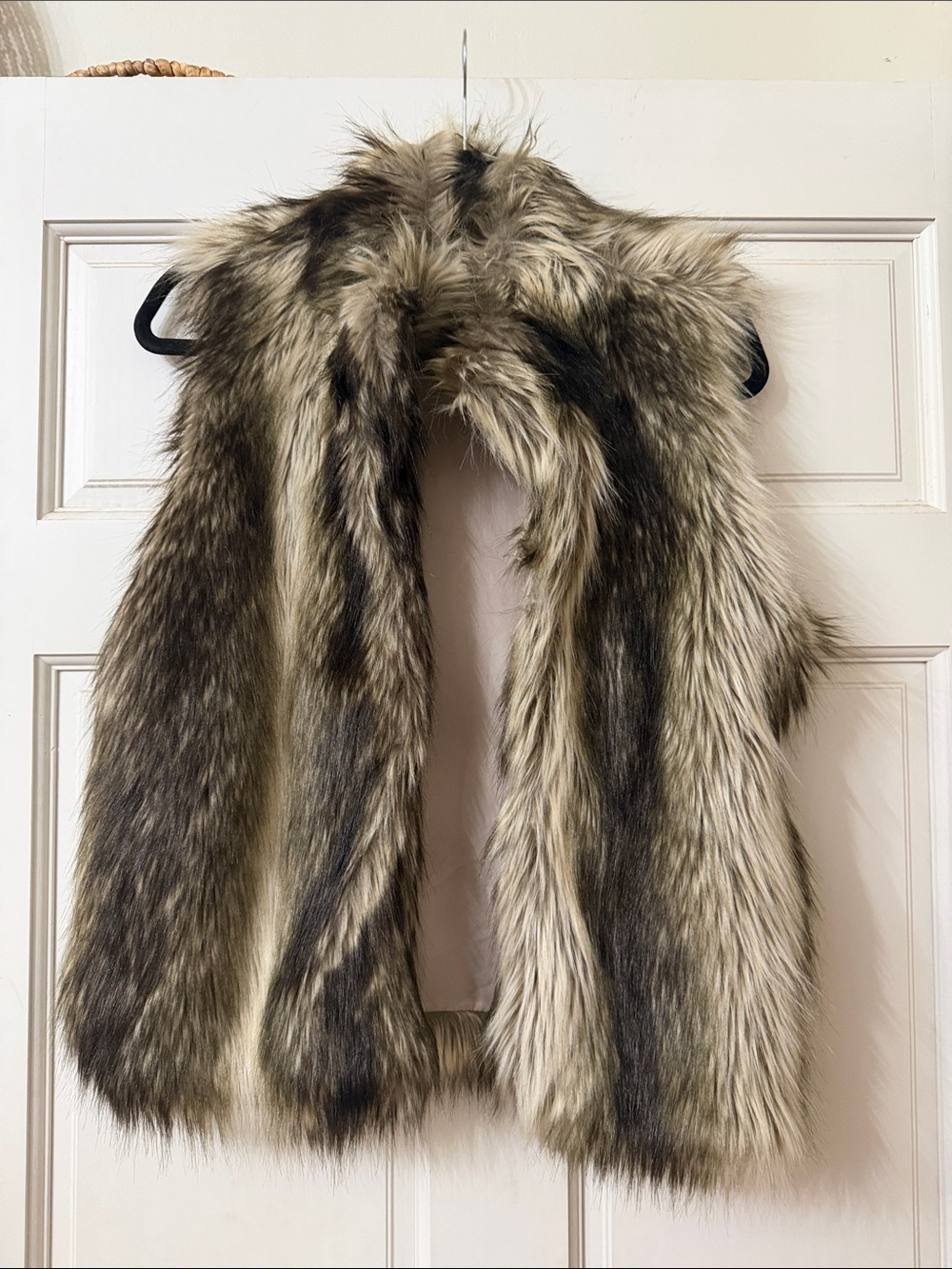 Neutral Multi-Tone Faux Fur Vest